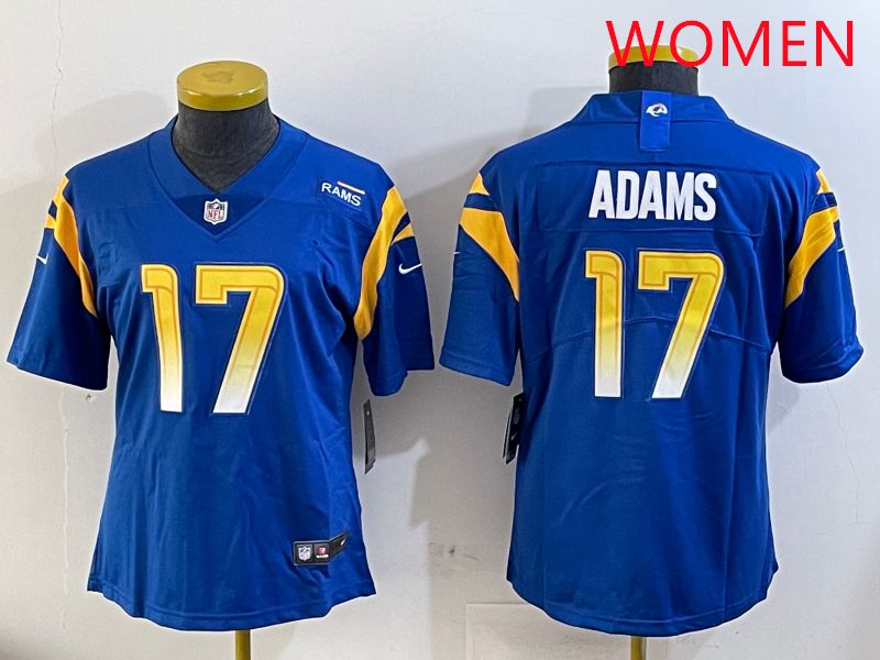 Women Los Angeles Rams #17 Adams Blue Second generation 2025 Nike Limited NFL Jersey style 1->youth nfl jersey->Youth Jersey
